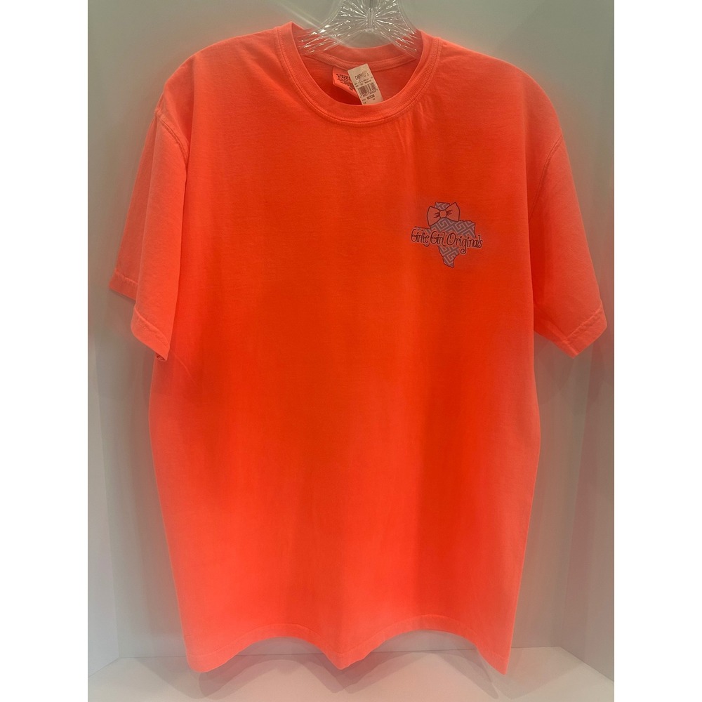 Girlie Girl Originals Texas Home Comfort Colors T-Shirt Neon Orange Medium NWT